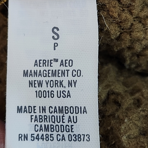 Aerie Dream Sherpa Quarter Zip Sweatshirt Dijon‎ Brown Oversized women's small - Picture 9 of 11